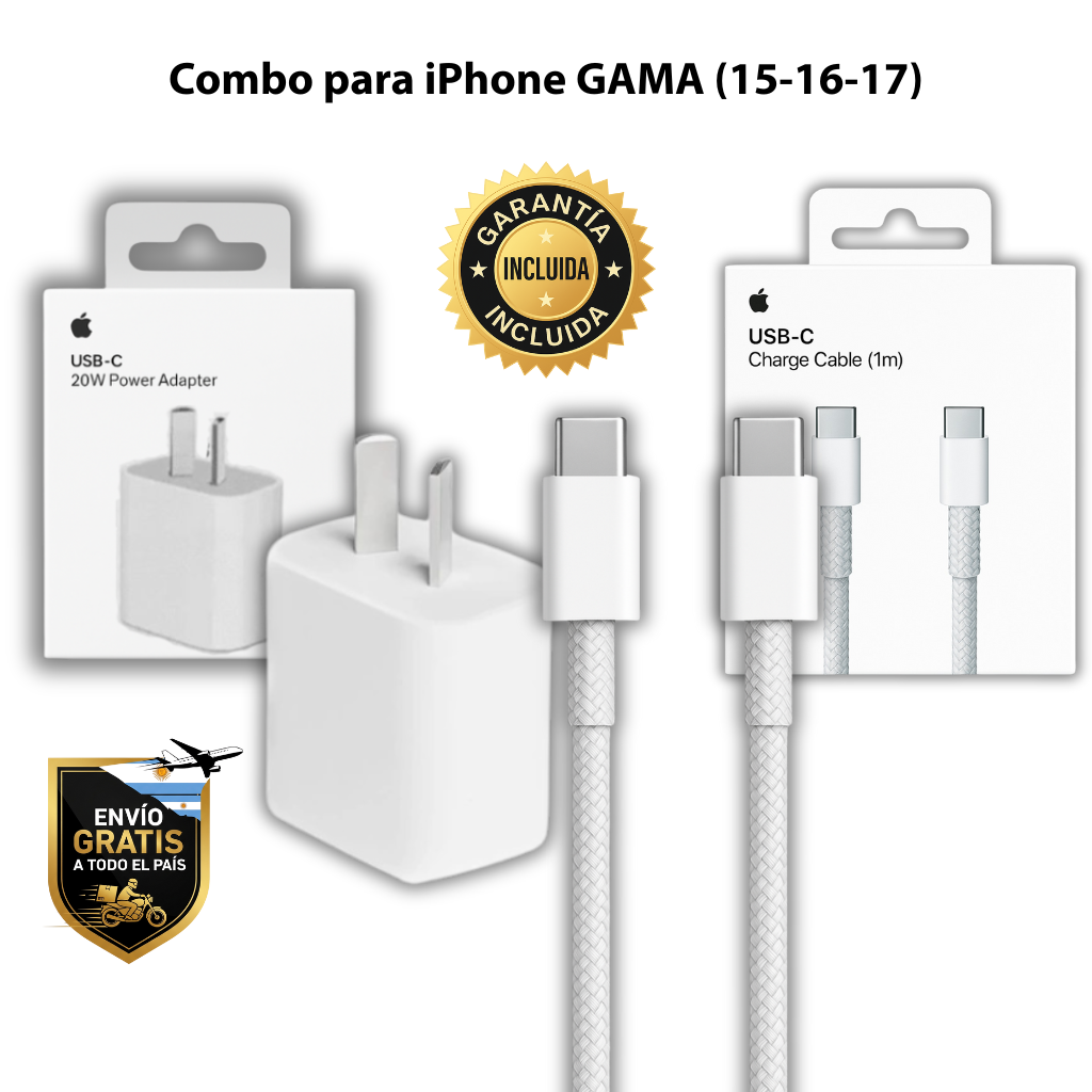 Cargador Apple 20W (CARGA RÁPIDA)