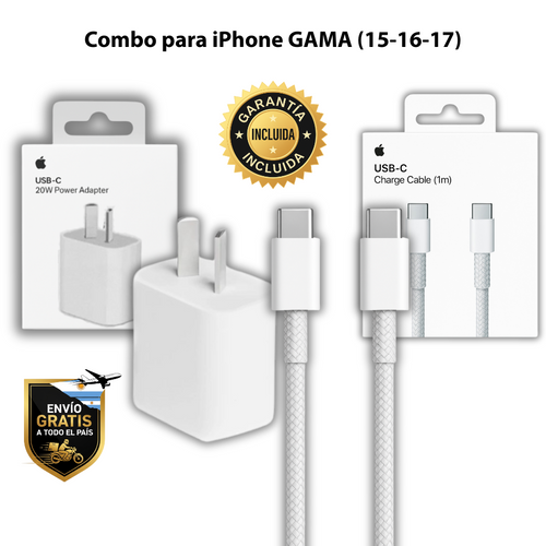Cargador Apple 20W (CARGA RÁPIDA)