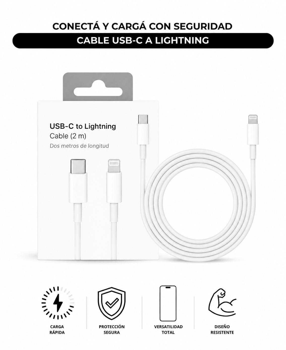 Cable USB-C a Lightning Apple