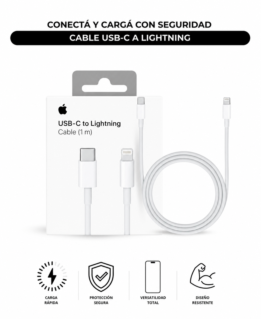 Cable USB-C a Lightning Apple