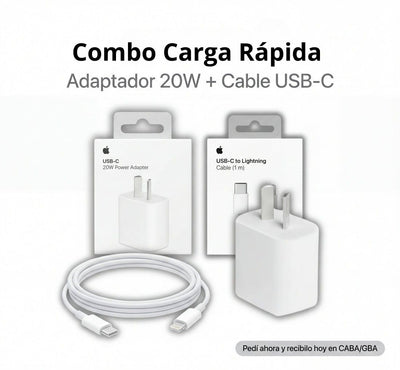 Pack de Carga Rápida 20W (Adaptador + Cable)