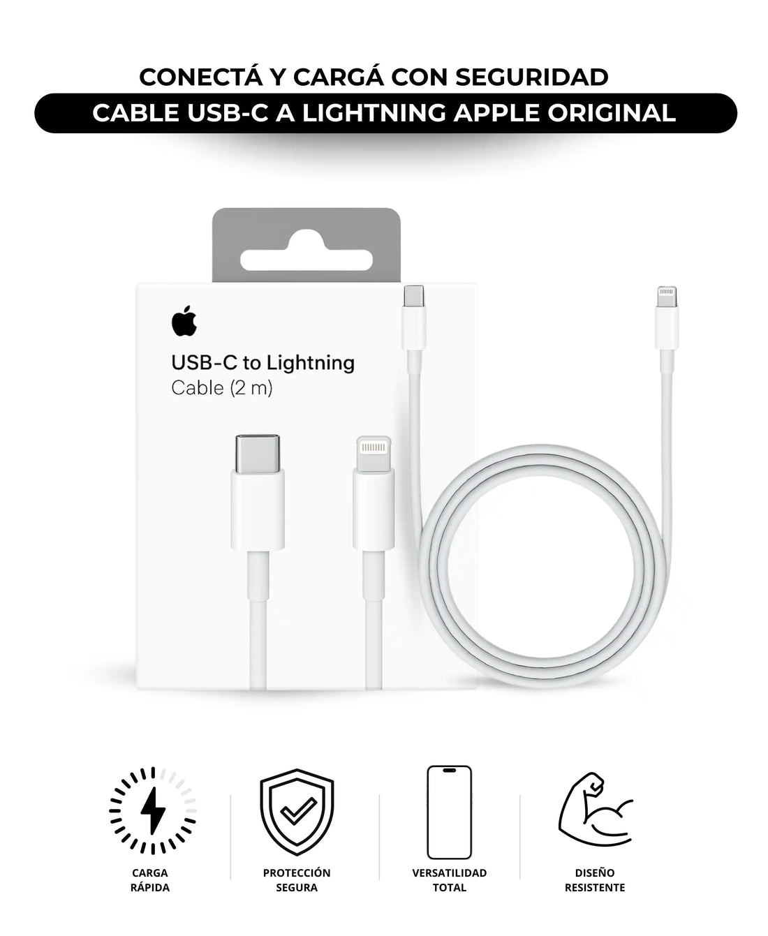 Cable USB-C a Lightning Apple