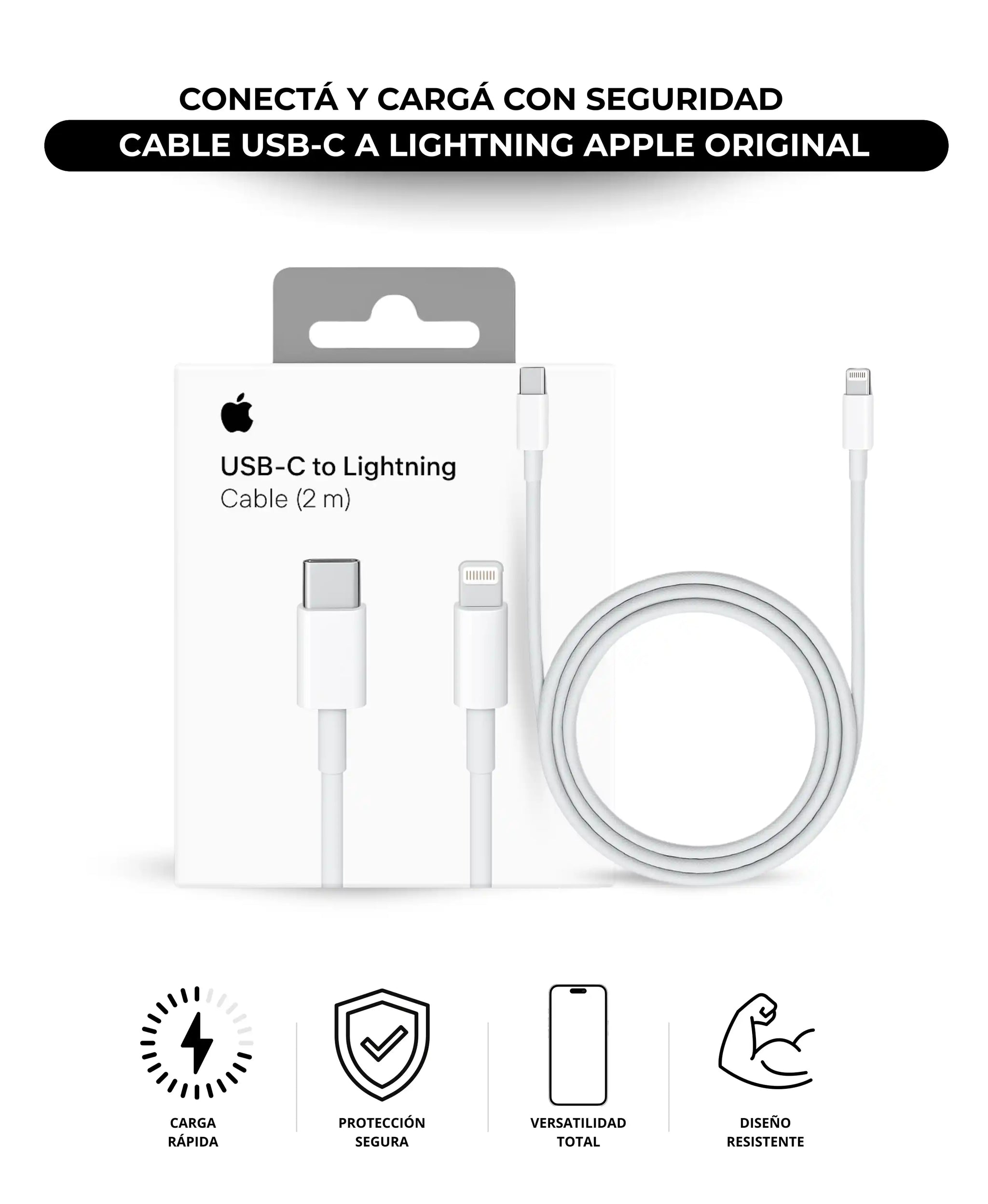 Cable USB-C a Lightning Apple